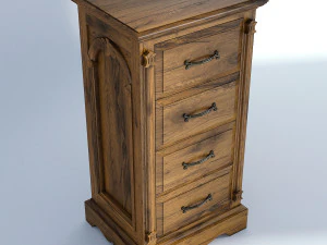 victorian bedside old natural 3D Model
