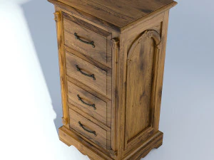 victorian bedside old natural 3D Model