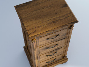 victorian bedside old natural 3D Модель