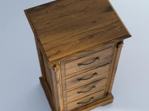 victorian bedside old natural 3D Model