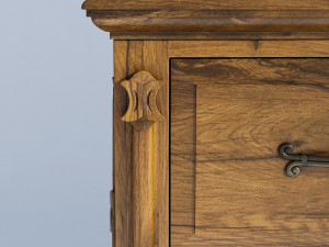 victorian bedside old natural 3D Модель