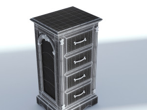 victorian bedside old natural 3D Модель