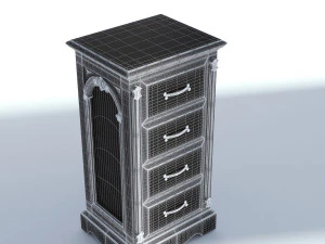 victorian bedside old natural 3D Model