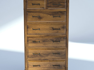 victorian dresser old natural 3D Model