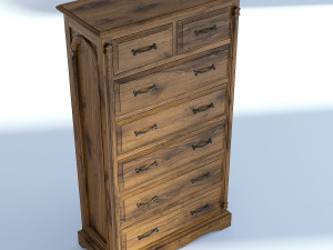 victorian dresser old natural 3D Model