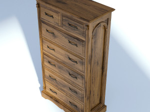 victorian dresser old natural 3D Model