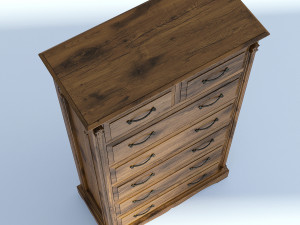 victorian dresser old natural 3D Model