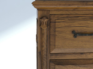 victorian dresser old natural 3D Model