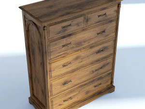 victorian dresser old natural 3D Model