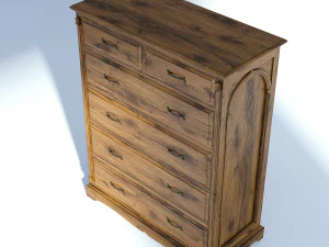 victorian dresser old natural 3D Model