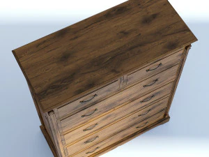 victorian dresser old natural 3D Model