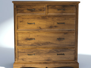 victorian dresser old natural Model 3D