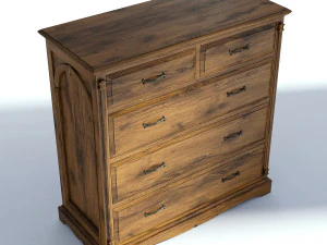 victorian dresser old natural 3D Model