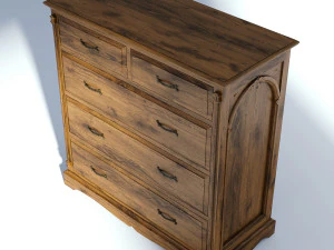 victorian dresser old natural 3D Model