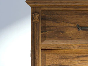 victorian dresser old natural 3D Model