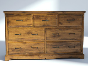 victorian dresser old natural 3D Модель