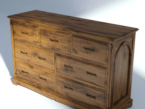 victorian dresser old natural 3D Model