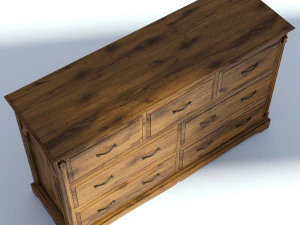 victorian dresser old natural 3D Model