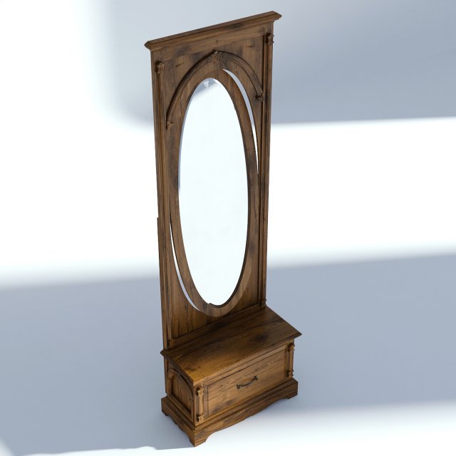 victorian hallway mirror old natural 3D Model .c4d .max .obj .3ds .fbx .stl .blend 