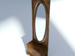 victorian hallway mirror old natural 3D Model