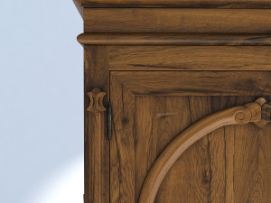 victorian wardrobe mirror old natural Model 3D