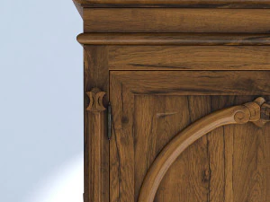 victorian wardrobe mirror old natural 3D Model