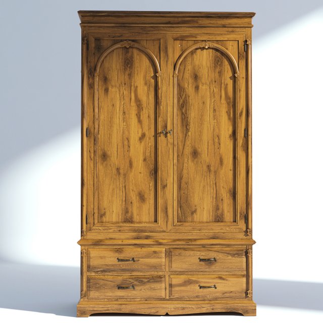 victorian wardrobe old natural Model 3D .c4d .max .obj .3ds .fbx .stl .blend 