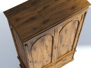 victorian wardrobe old natural Model 3D