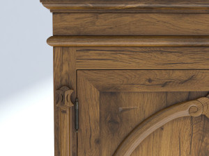 victorian wardrobe old natural Model 3D