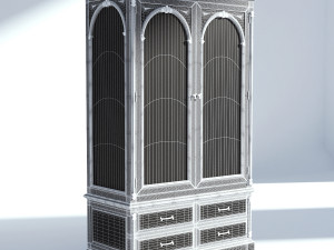 victorian wardrobe old natural Model 3D