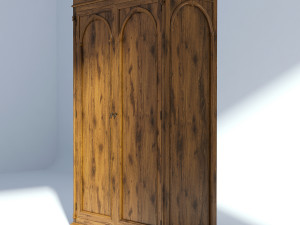 victorian wardrobe old natural 3D 模型
