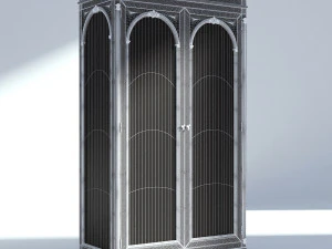 victorian wardrobe old natural 3D Model