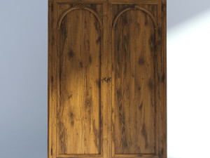 victorian wardrobe old natural Model 3D