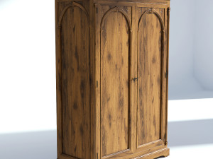 victorian wardrobe old natural 3D 모델