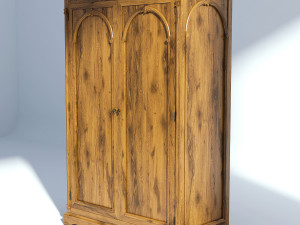 victorian wardrobe old natural 3D 모델