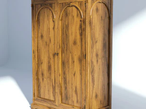 victorian wardrobe old natural 3D Model