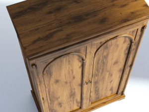 victorian wardrobe old natural 3D 모델