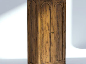 victorian wardrobe old natural 3D Model