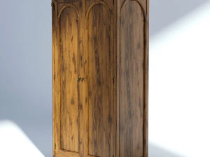 victorian wardrobe old natural 3D Model
