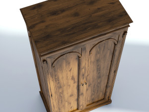victorian wardrobe old natural 3D Модель