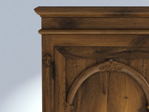 victorian wardrobe old natural 3D Модель