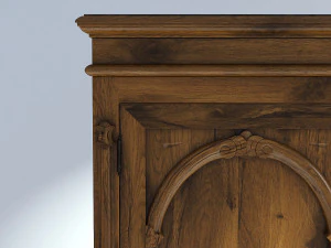 victorian wardrobe old natural 3D Model