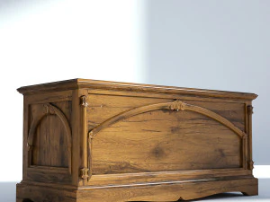 victorian chest old natural 3D Model