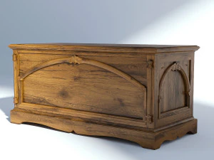 victorian chest old natural 3D Model