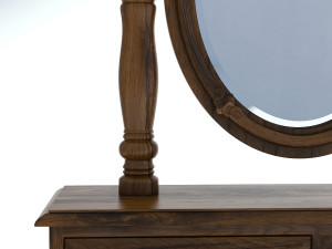victorian desk mirror stool set old natural 3D मॉडल