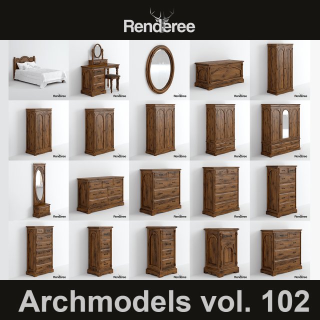 victorian furniture vol 102 Modelo 3D .c4d .max .obj .3ds .fbx .stl .blend