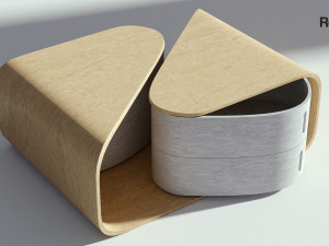 modern wooden coffee table Modello 3D