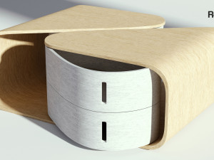 modern wooden coffee table Modello 3D