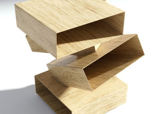 wooden bedside table modern 3D Модель