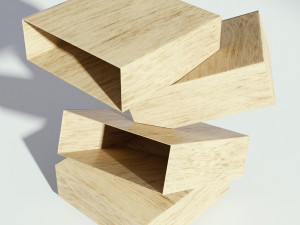wooden bedside table modern Model 3D